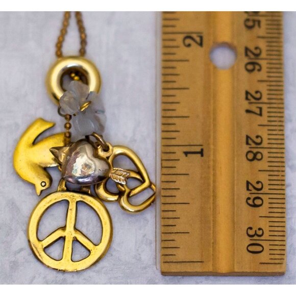 30 inch, Vintage World Peace Charm Necklace - CK1 - Picture 3 of 3